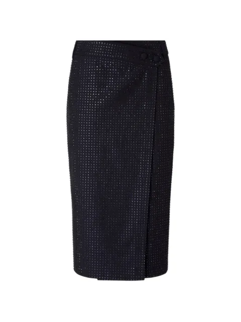 PINKO fully rhinestoned calf-length wrap skirt