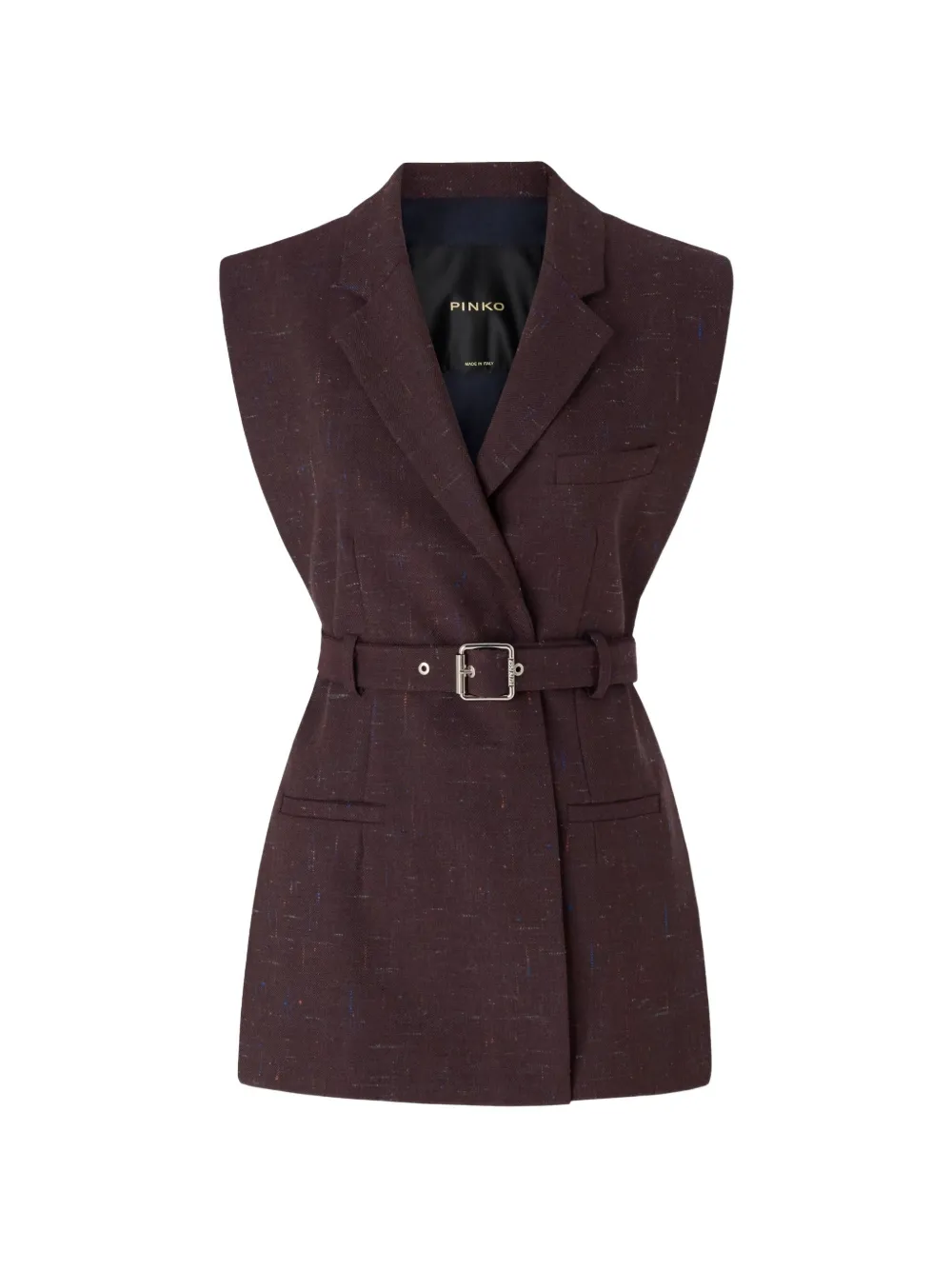 PINKO Giacca smanicata con cintura - Marrone