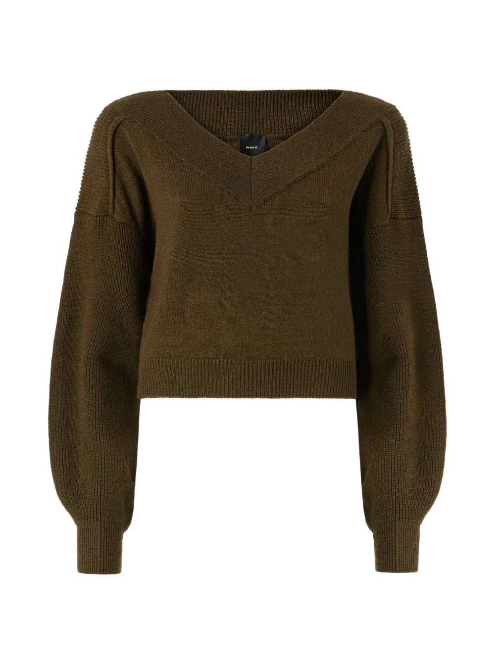 PINKO Cropped trui met V-hals Groen