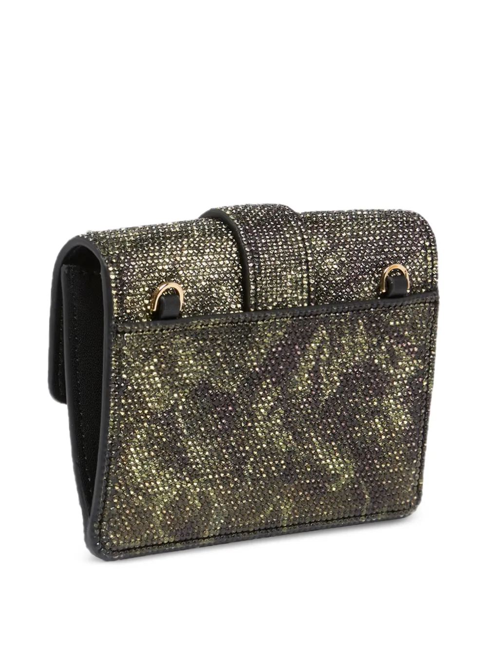 PINKO Love Birds mini-tas verfraaid met kristallen Groen