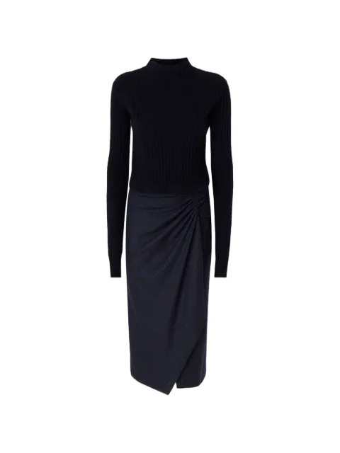 PINKO ribbed-knit pinstripe-pattern dress