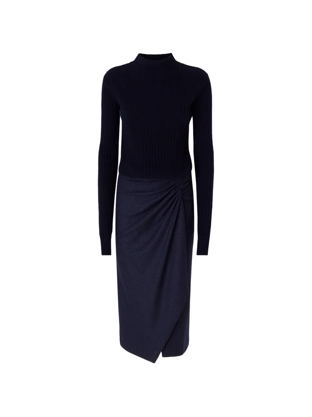 PINKO Ribgebreide jurk met krijtstreep Blauw