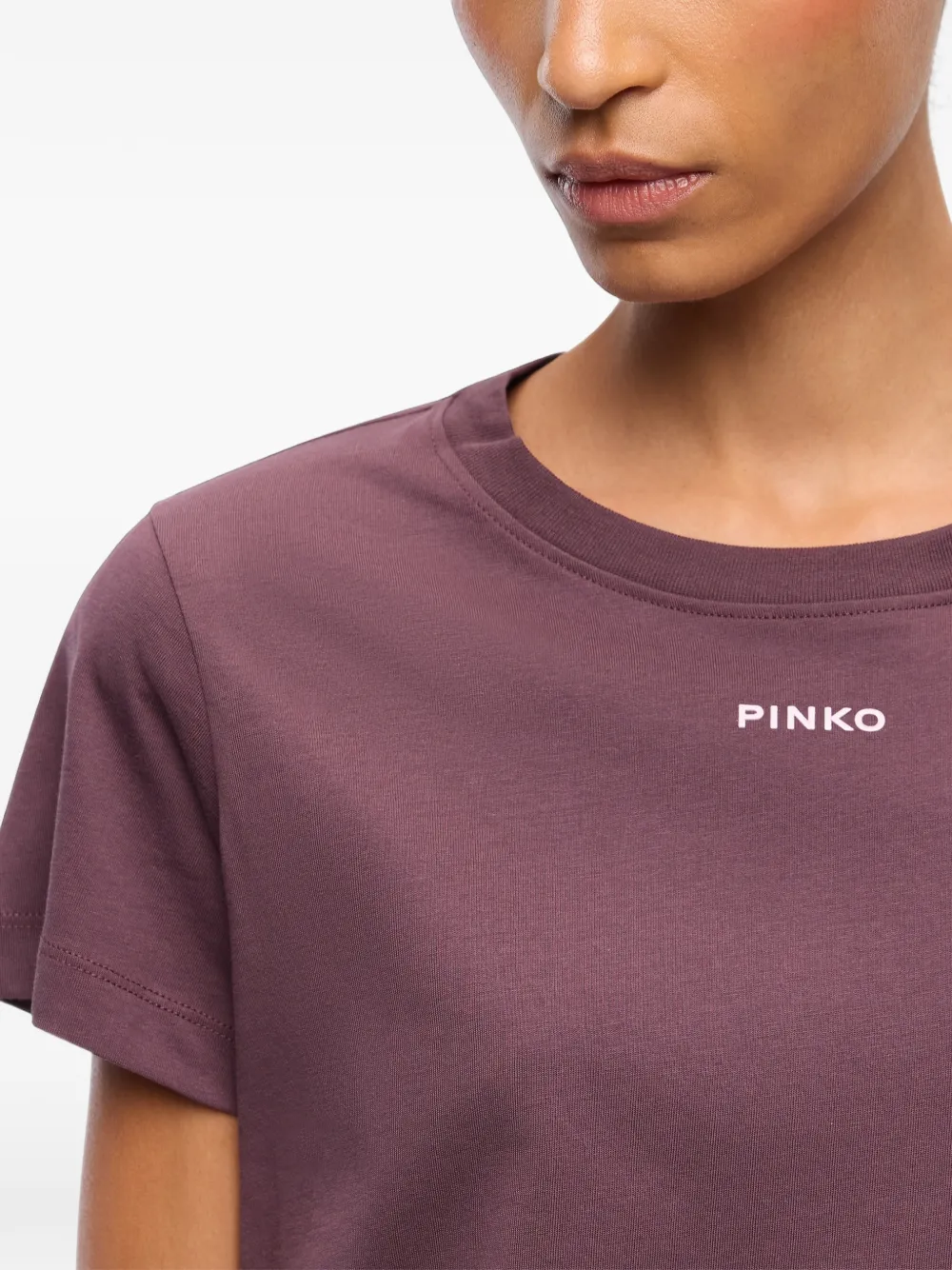 PINKO T-shirt met logoprint Paars