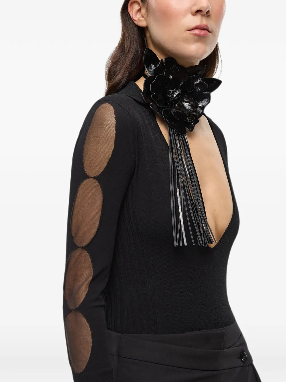 PINKO Body met doorzichtige details Zwart