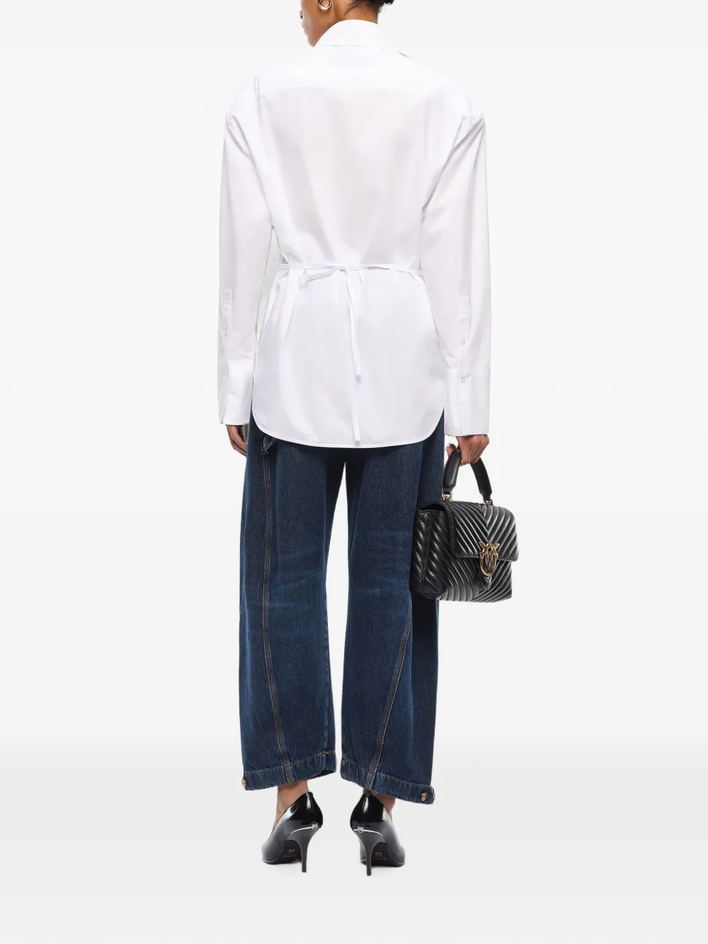 PINKO Slim-fit overhemd met trekkoord Wit