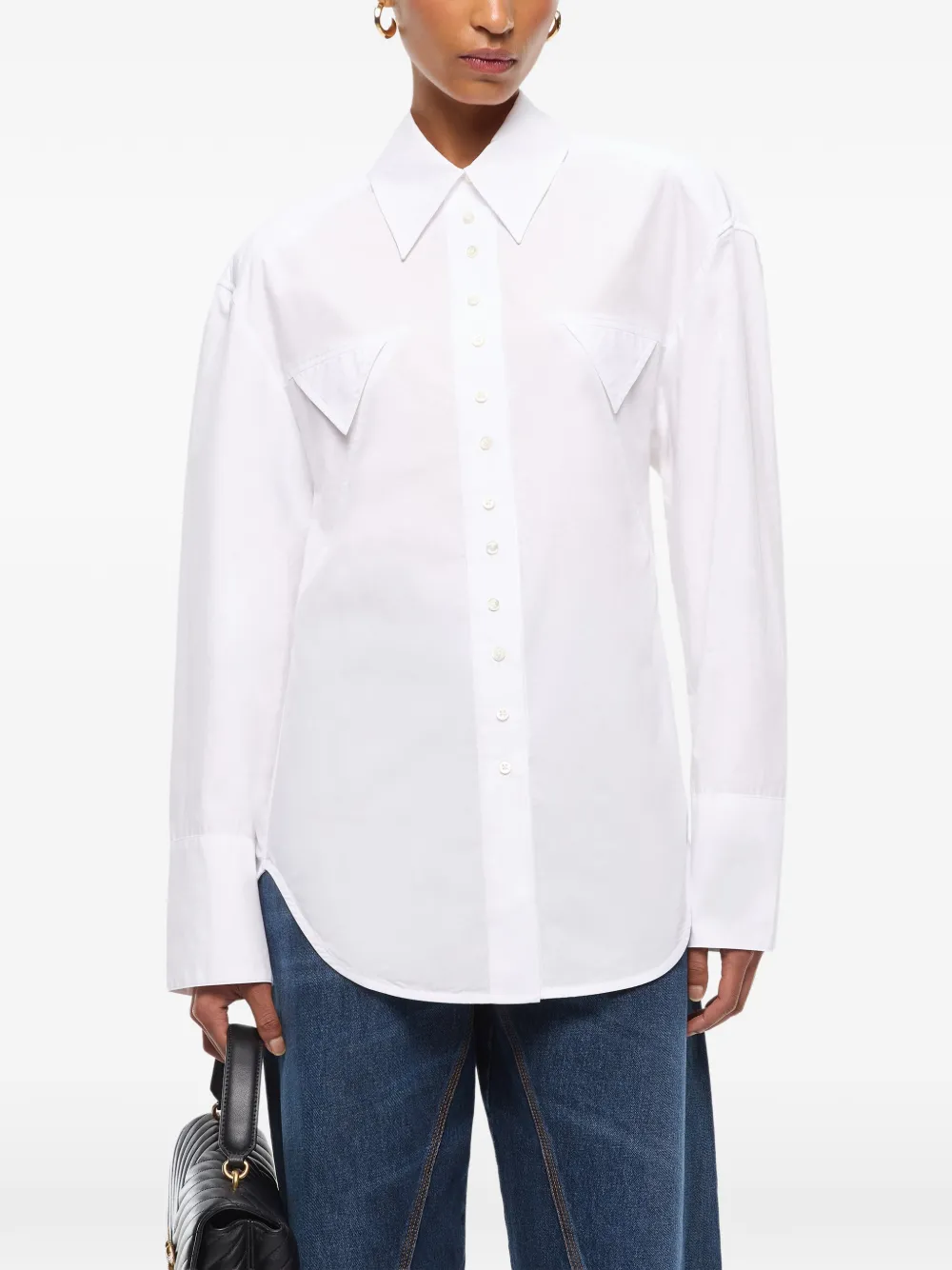 PINKO Slim-fit overhemd met trekkoord Wit