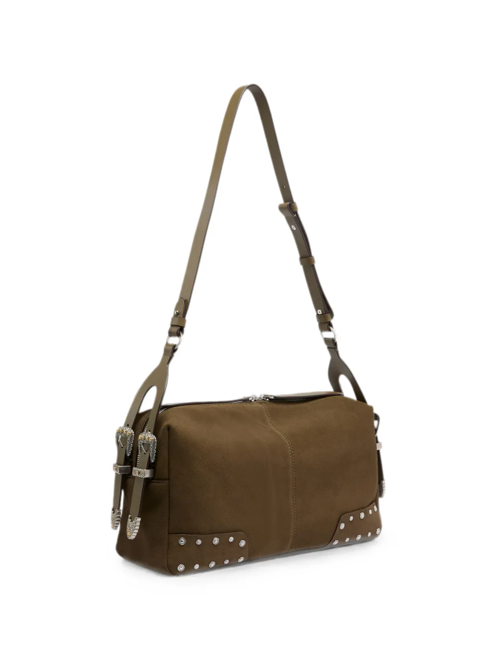 PINKO Schoudertas met gespdetail en studs Groen