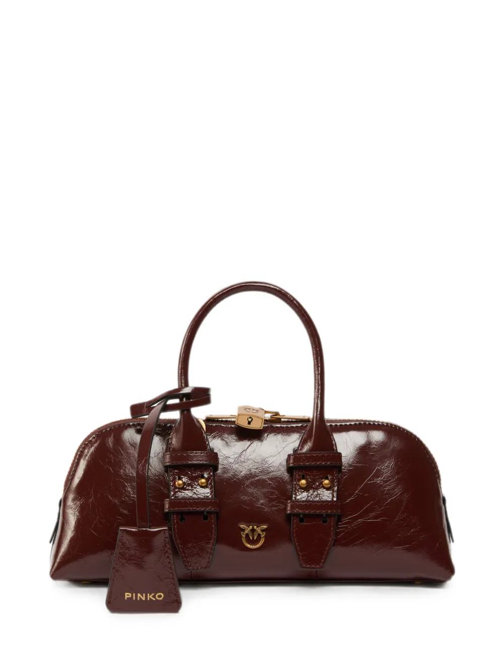 PINKO Escape Bag Horizontal small handbag in new shiny leather - Red