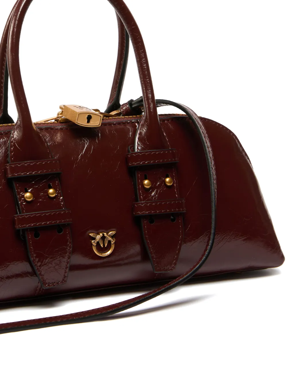 PINKO Kleine Escape Horizontal handtas van glanzend leer Rood