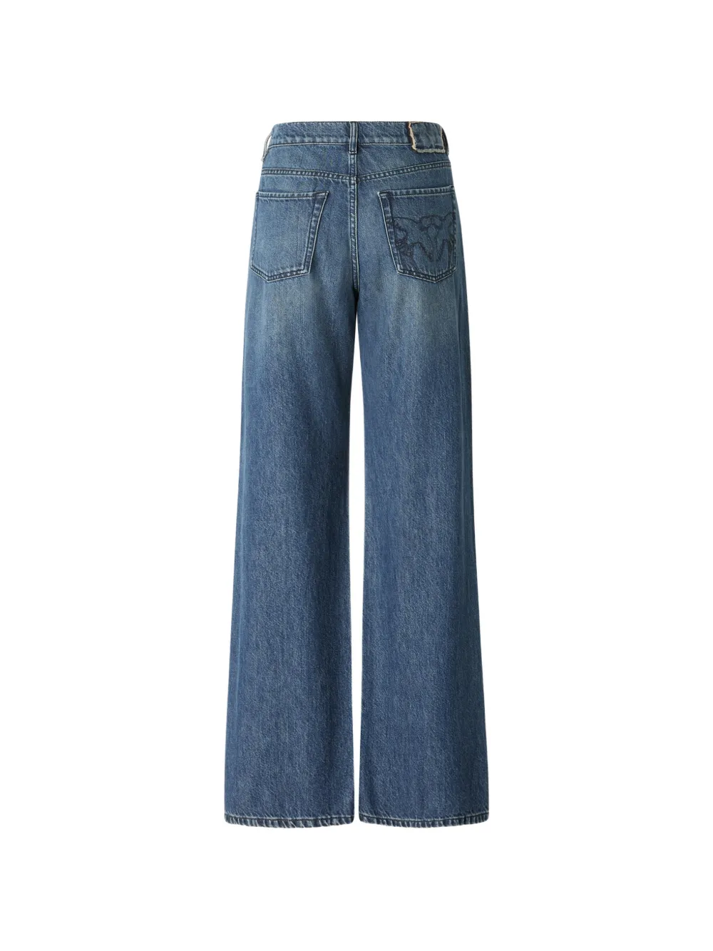 PINKO Jeans met wijde pijpen en kanten afwerking Blauw