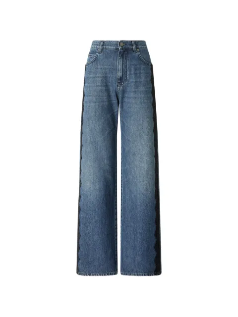 PINKO jean ample à finitions en dentelle