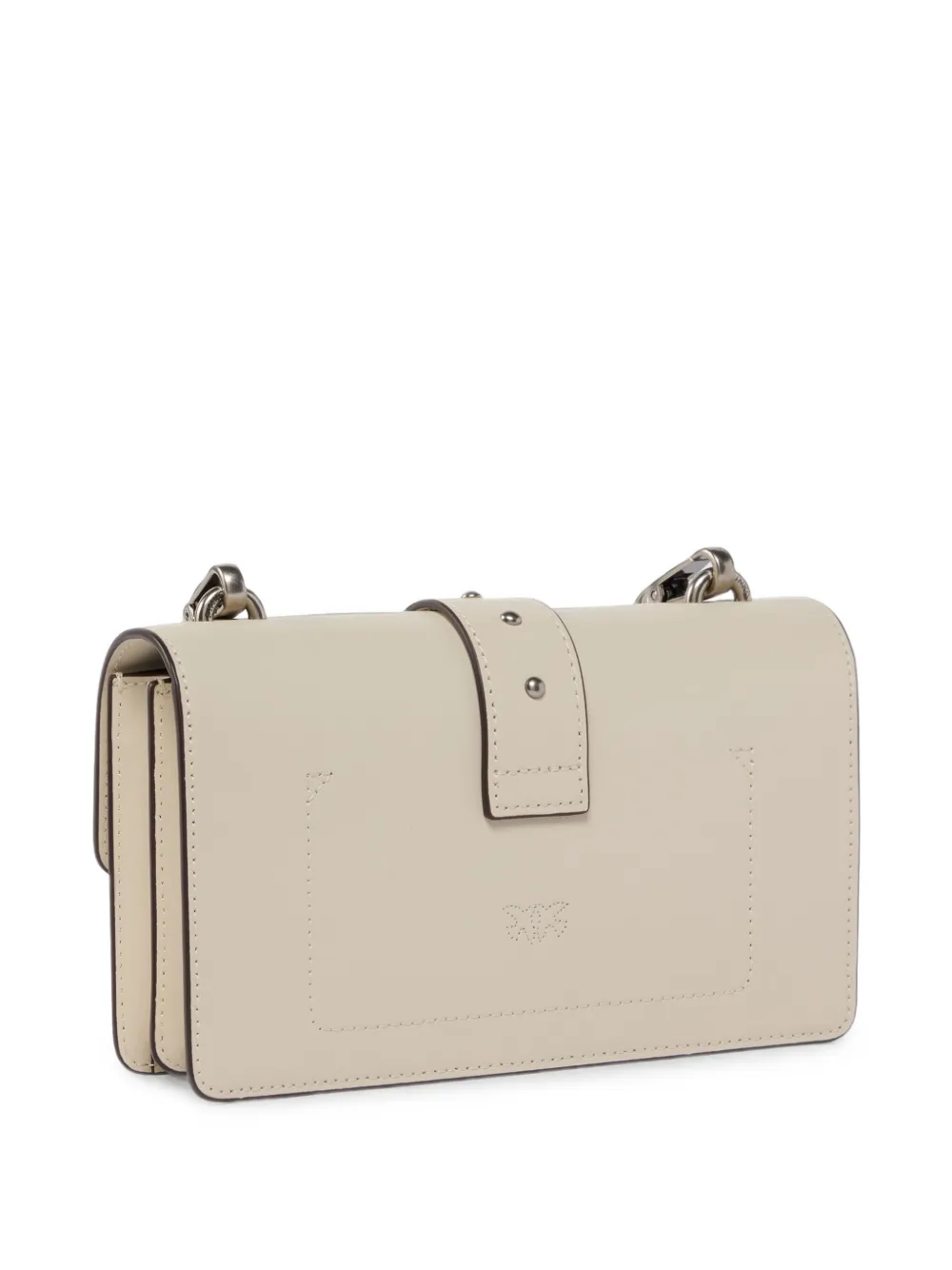 PINKO Kleine Love Bag One leren schoudertas met gesp Beige