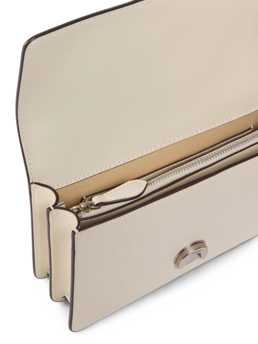 PINKO Kleine Love Bag One leren schoudertas met gesp Beige