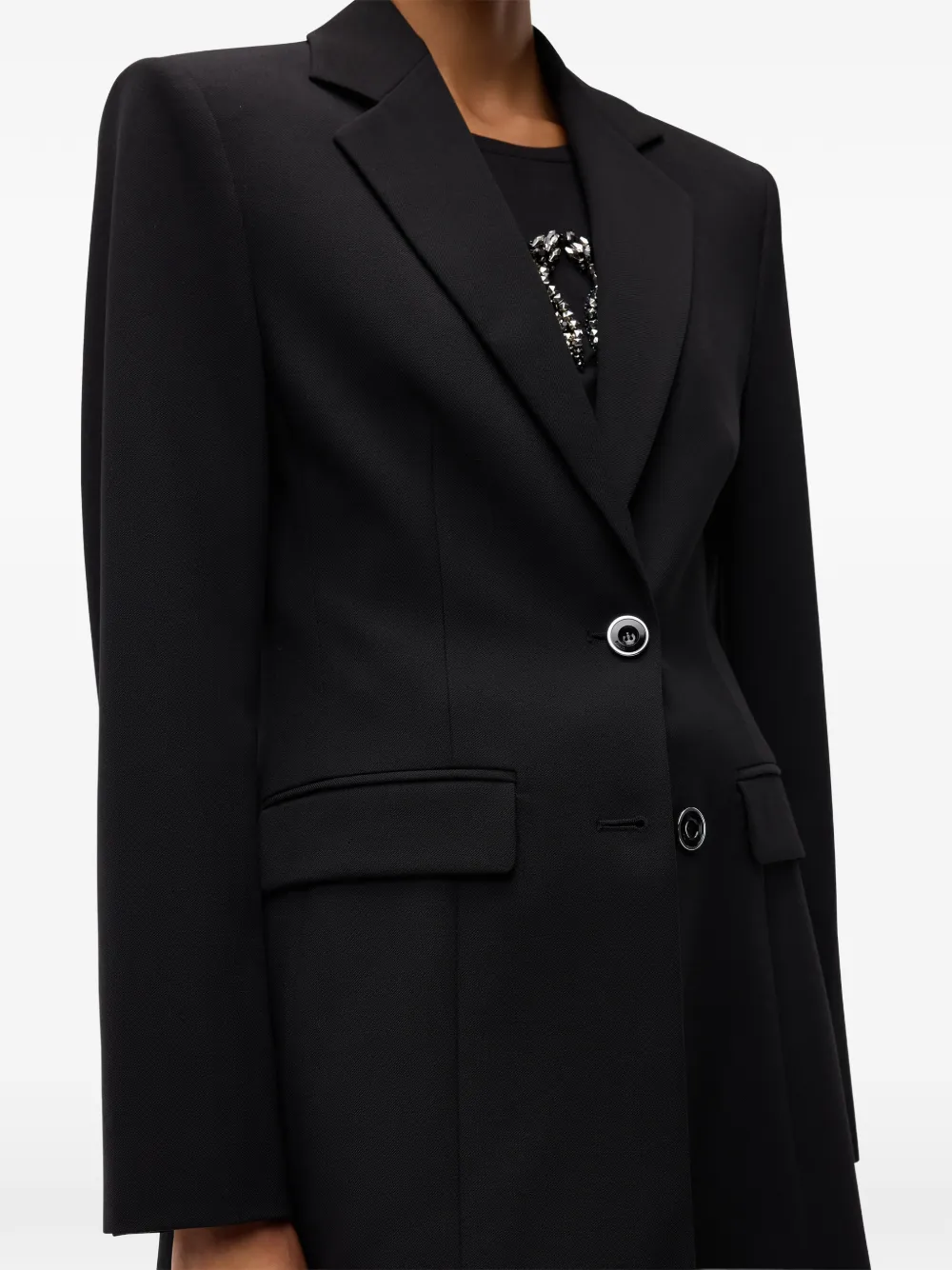 PINKO Slim-fit jack met gewatteerde schouders Zwart