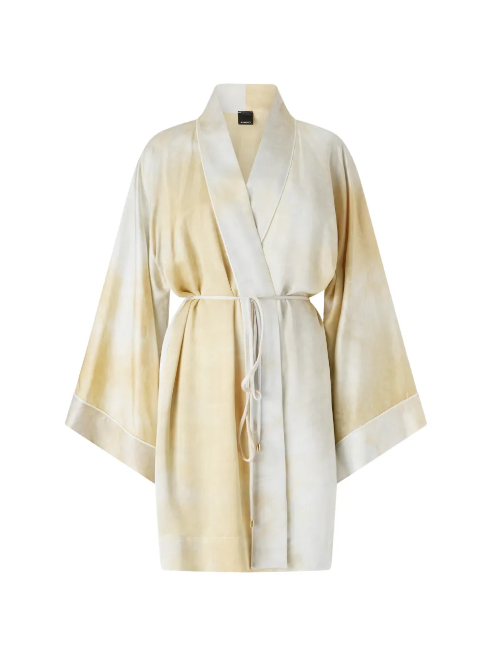 PINKO gradient satin kimono with belt - Gelb