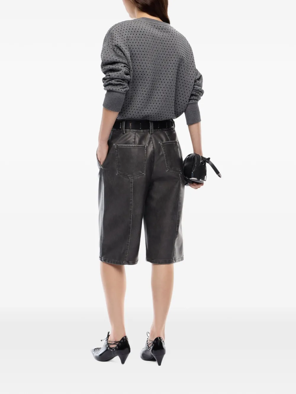 PINKO Sweater verfraaid met kristallen logoprint Grijs
