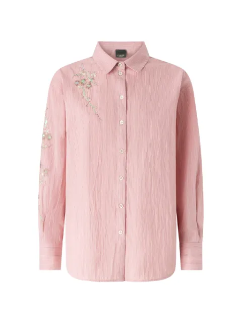 PINKO camisa a rayas con bordado floral