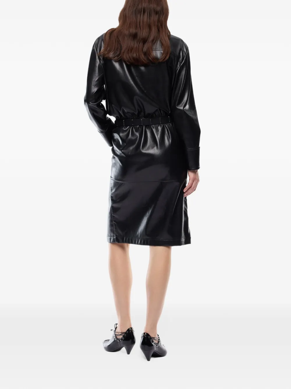 PINKO Jurk met trekkoordtaille en vlakken Zwart