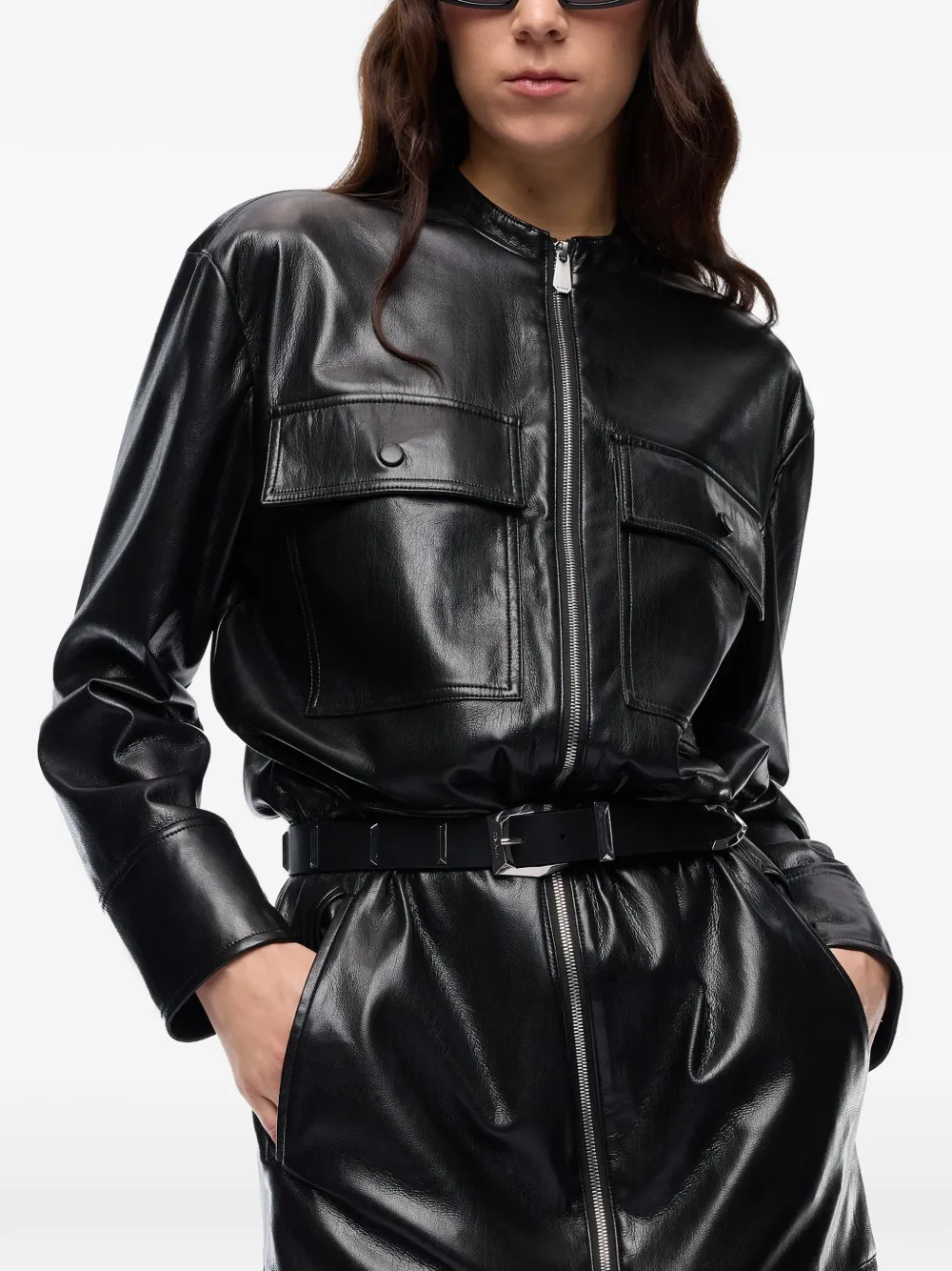 PINKO Jurk met trekkoordtaille en vlakken Zwart