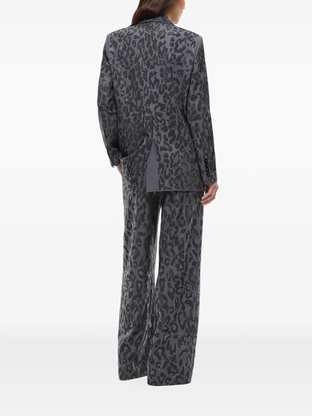 PINKO Jack met dubbele rij knopen stras en jaguar-patroon Grijs