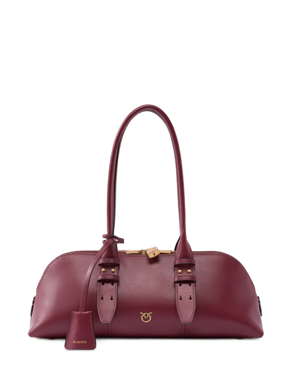 PINKO Love Birds leather tote bag - Red