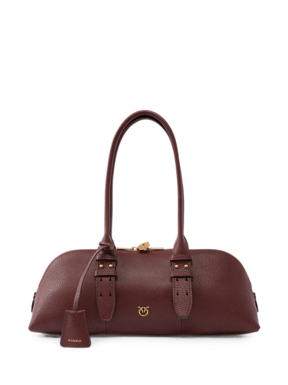 PINKO Love Birds leather tote bag - Braun