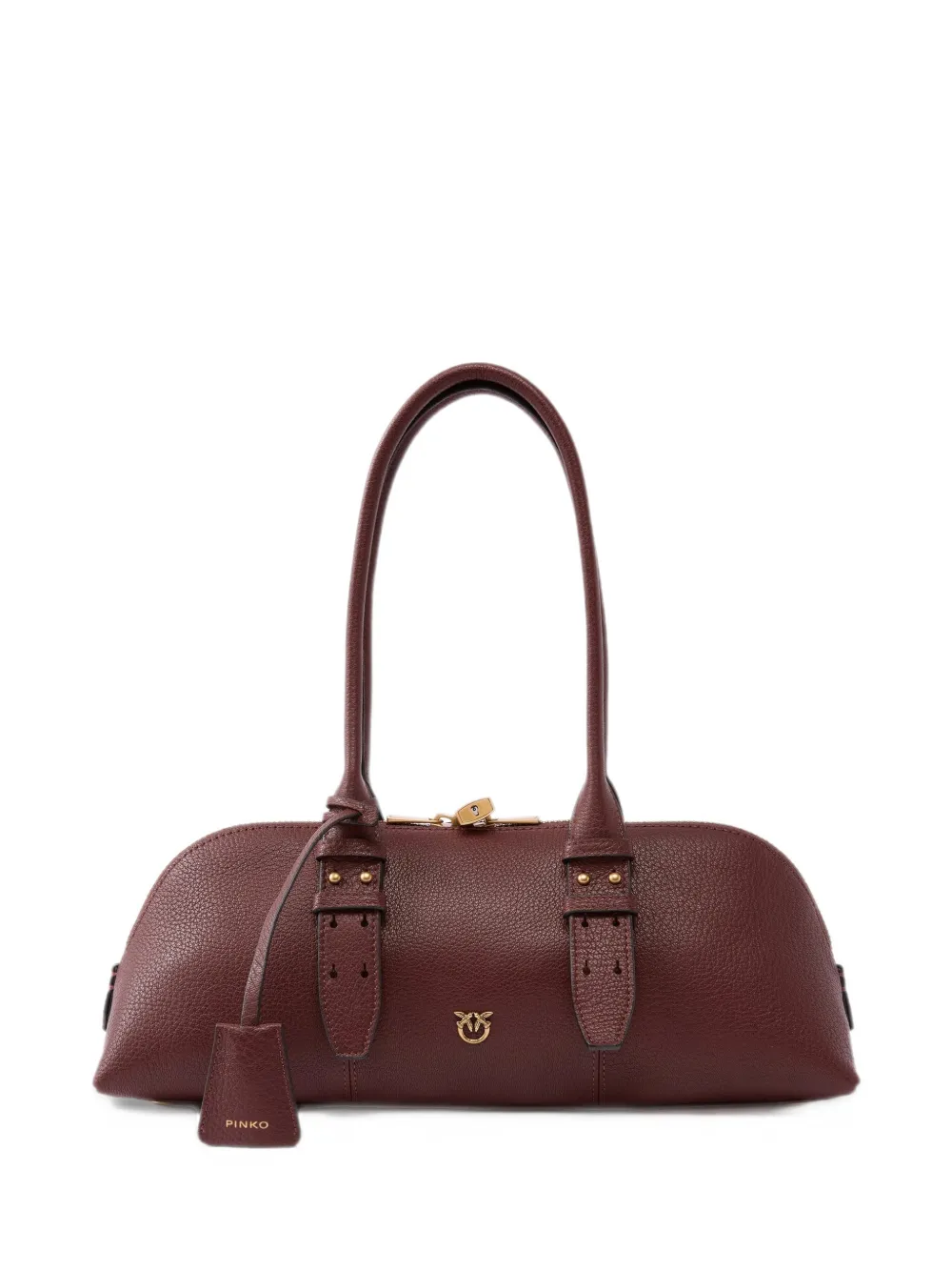 PINKO Love Birds leren shopper Bruin