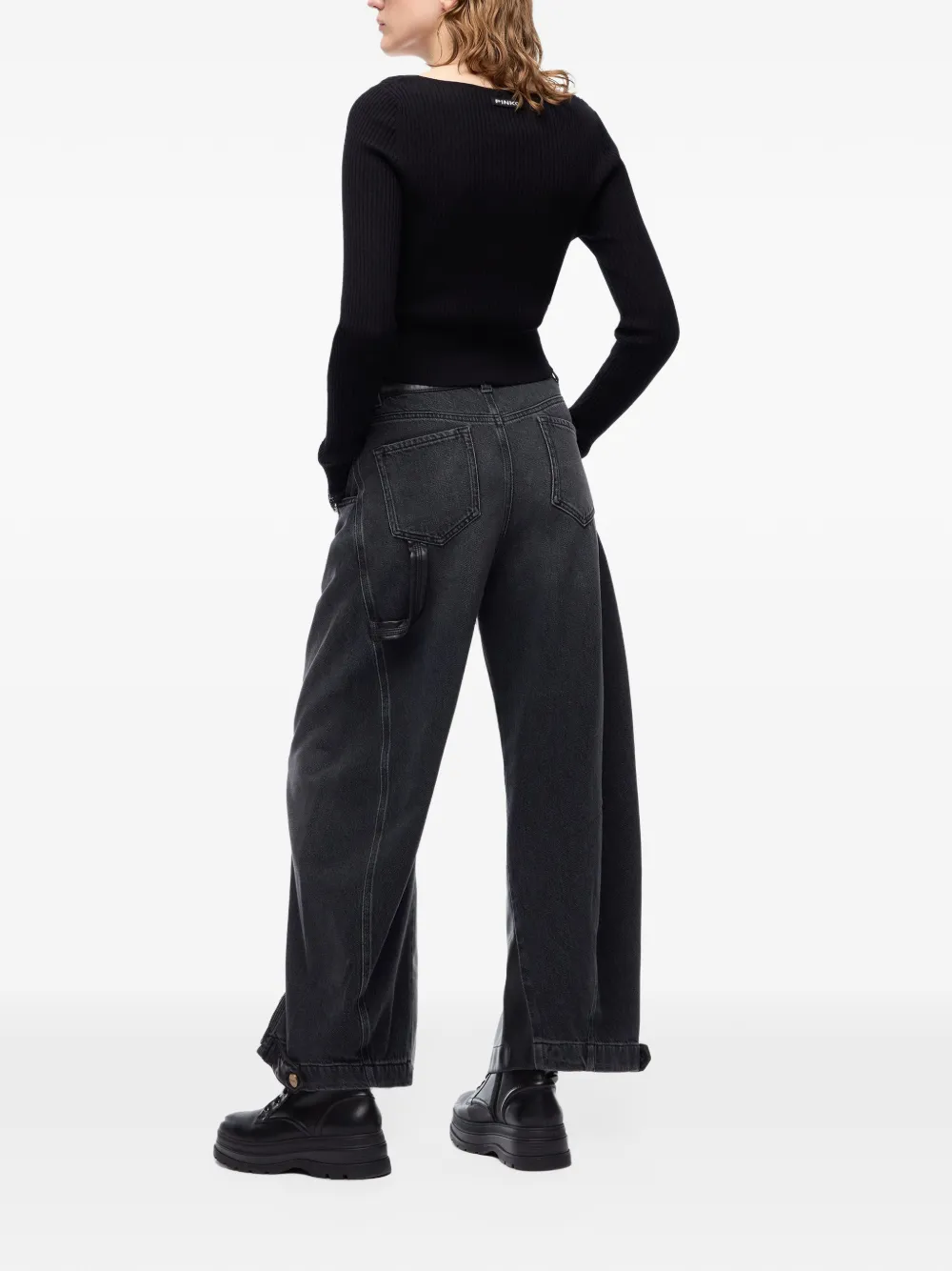 PINKO Jeans met vlakken en rits Zwart