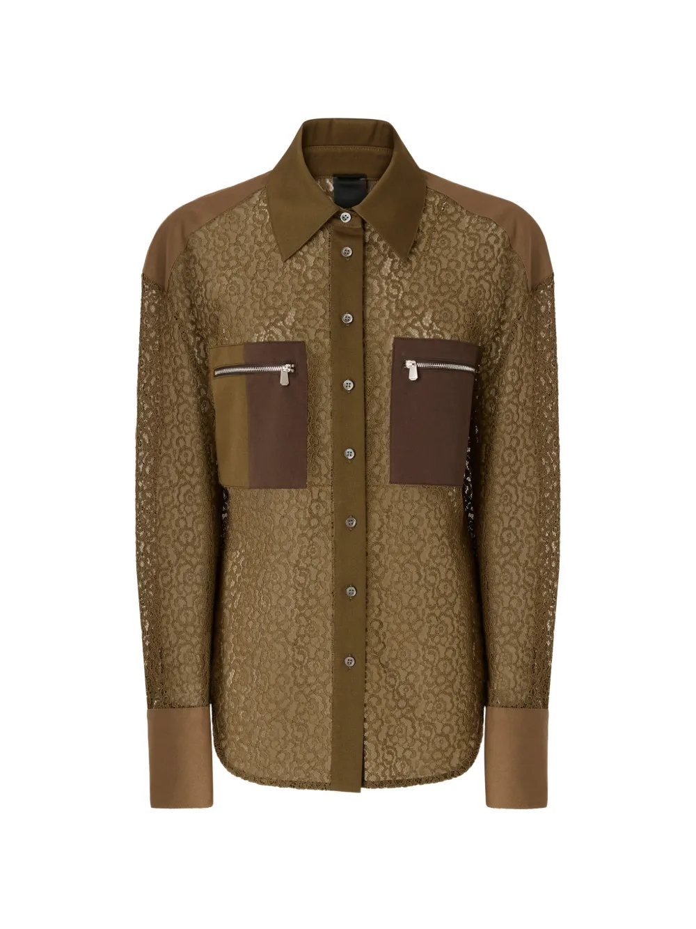 PINKO lace panelled shirt - Green