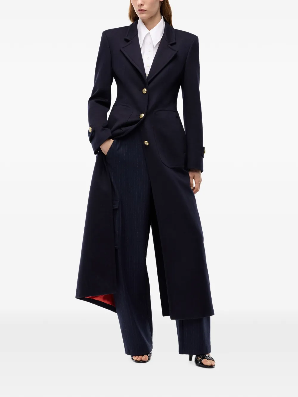 PINKO Lange jas van wolblend Blauw
