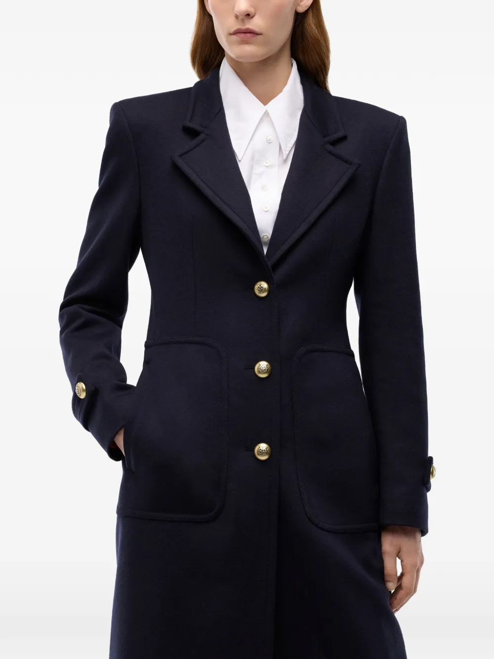 PINKO Lange jas van wolblend Blauw