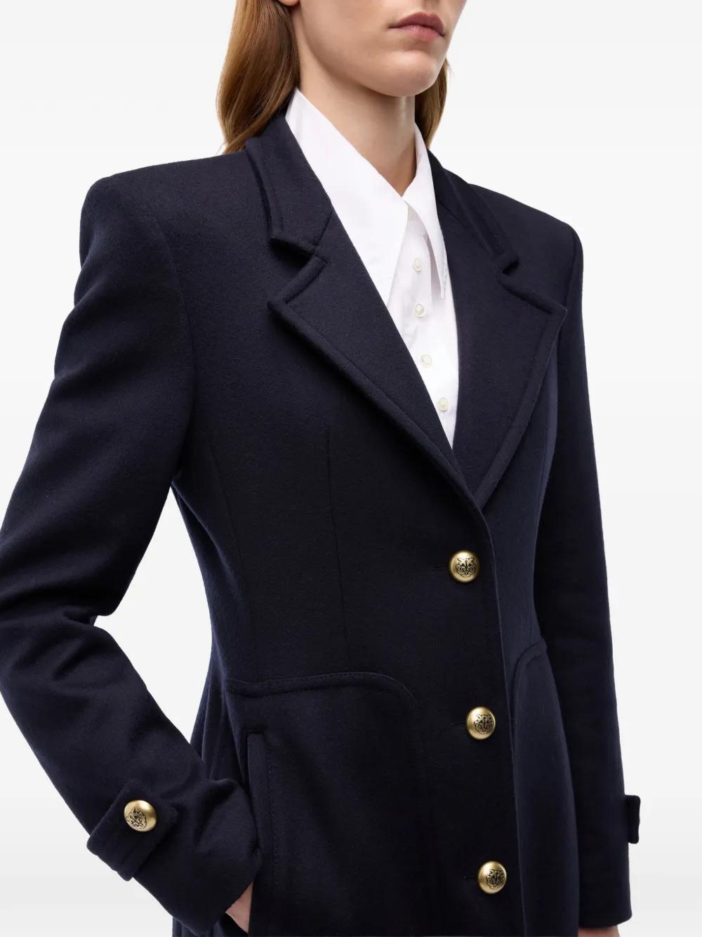 PINKO Lange jas van wolblend Blauw