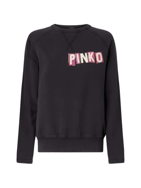 PINKO logo-print swan-print sweatshirt