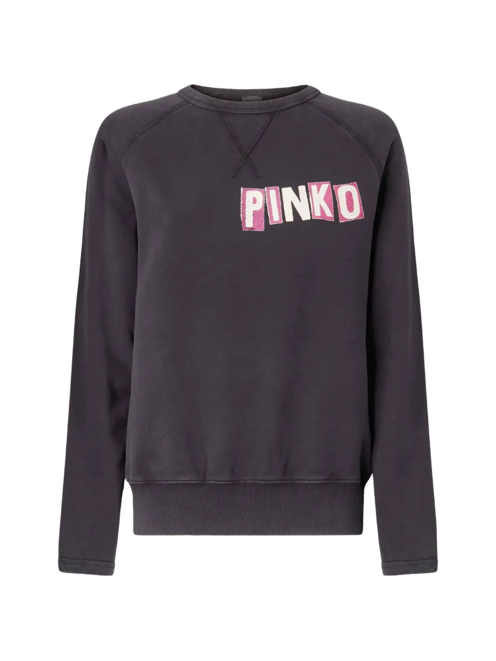 PINKO logo-print swan-print sweatshirt - Nero