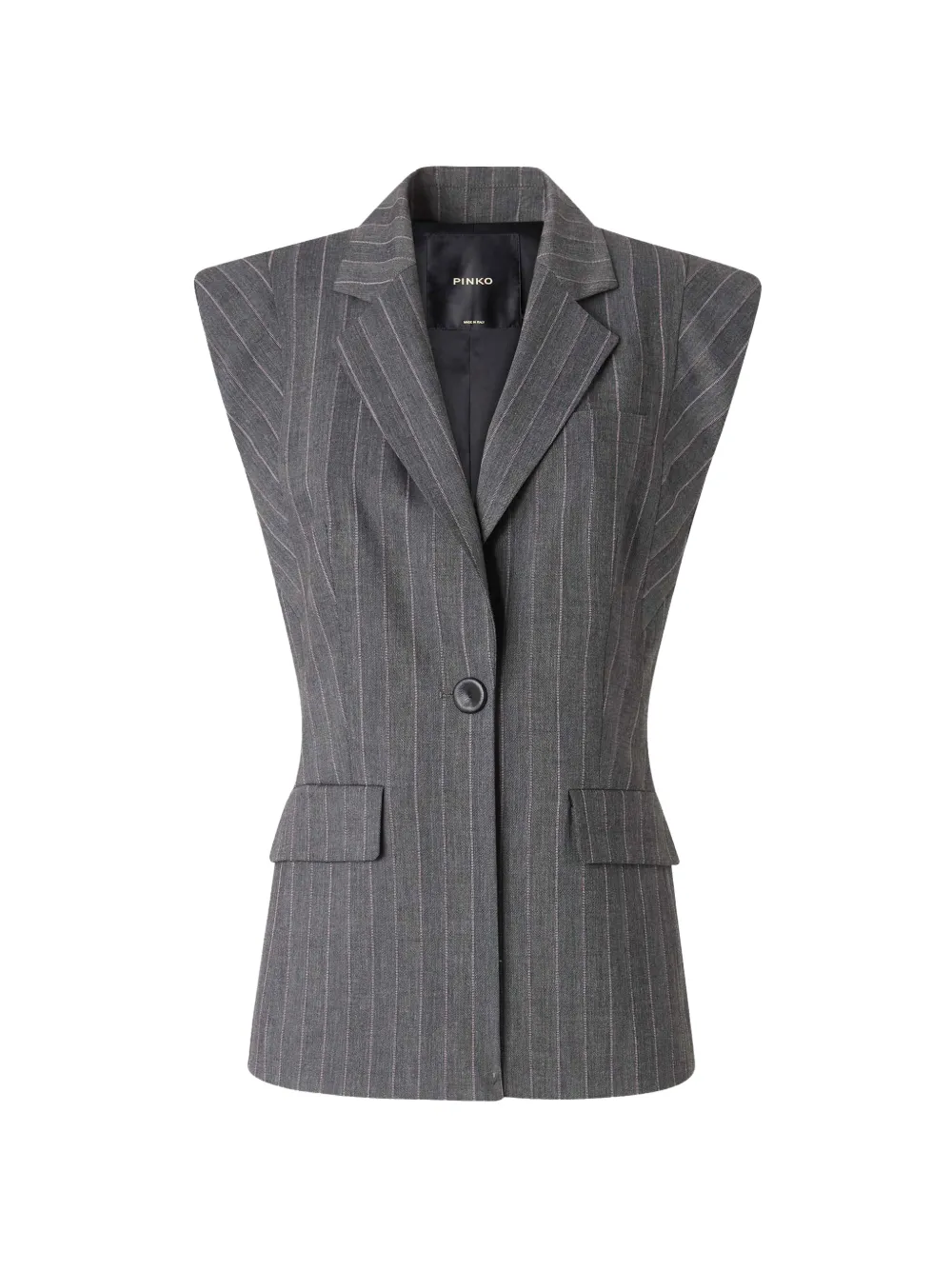 PINKO Gilet gessato con spalle imbottite - Grigio