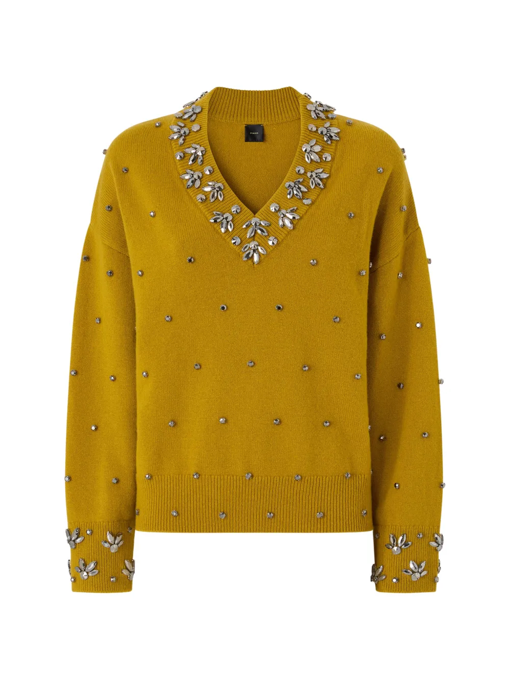 PINKO Pullover mit Kristallen - Gelb