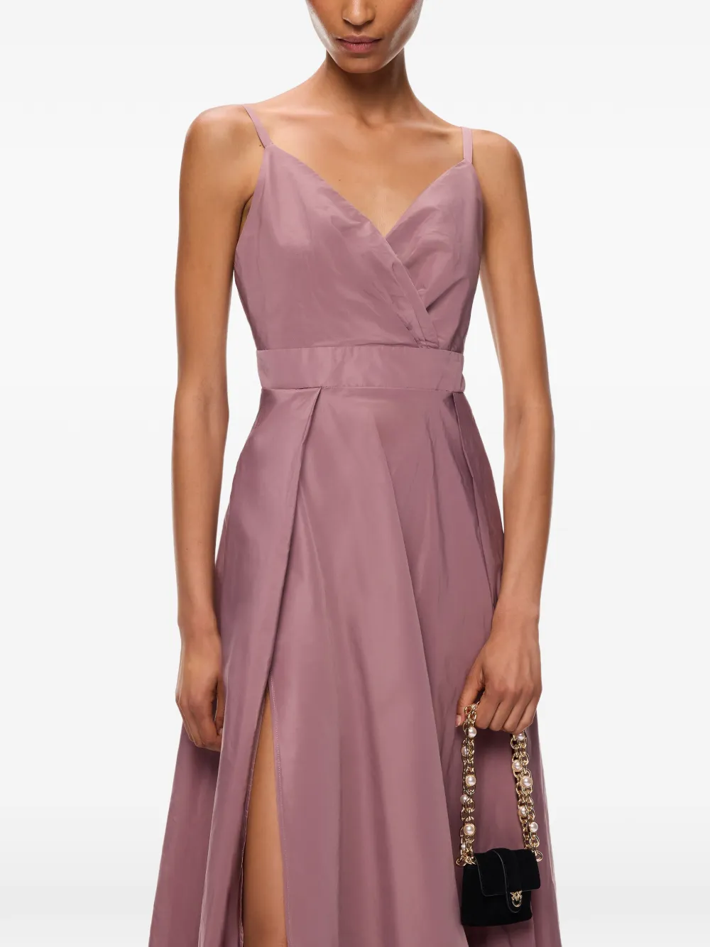PINKO Taffeta jurk met split Roze
