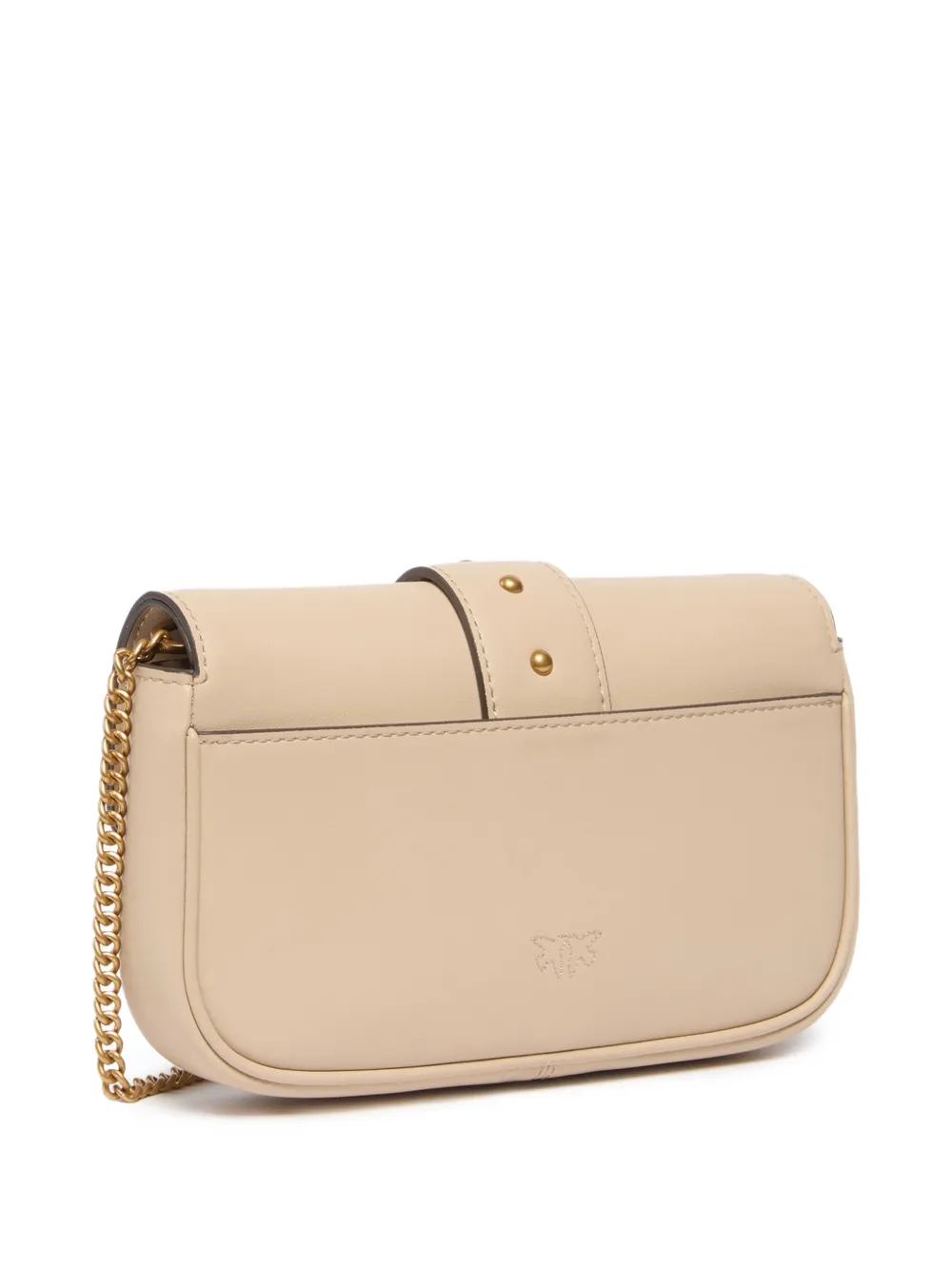 PINKO Love Birds leren schoudertas Beige