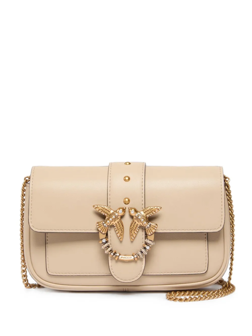PINKO Love Birds leather shoulder bag · OS