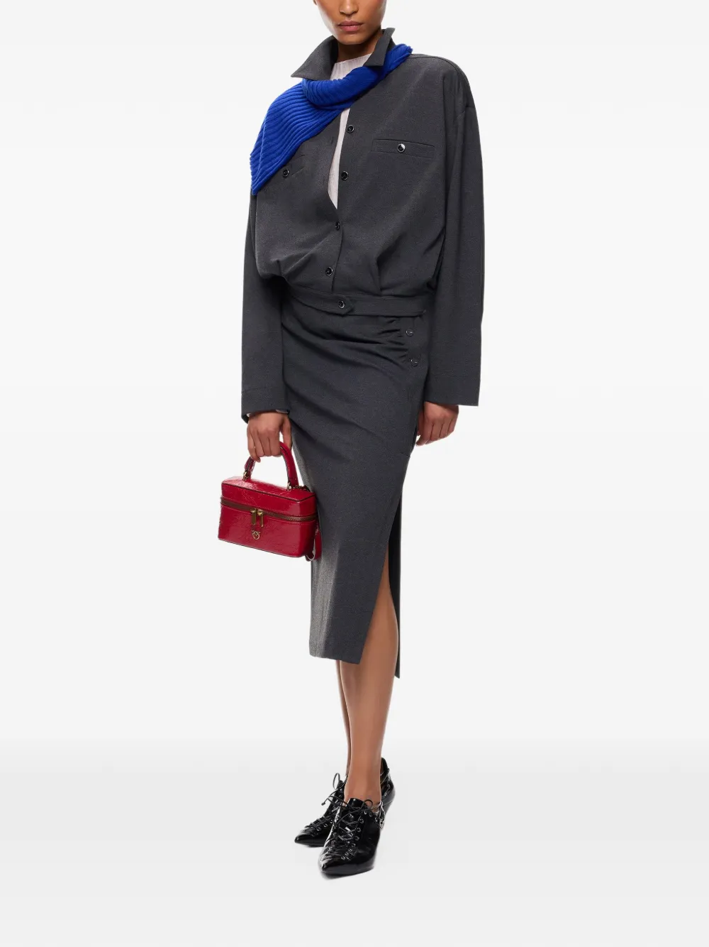 PINKO Kokerrok met knoopdetail Grijs