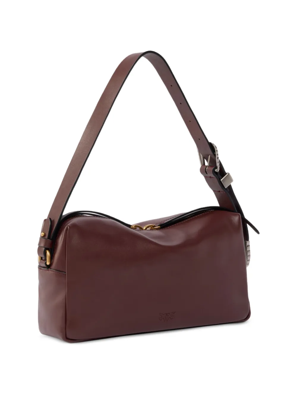 PINKO Medium Boston crossbodytas van nieuw bikerleer Bruin