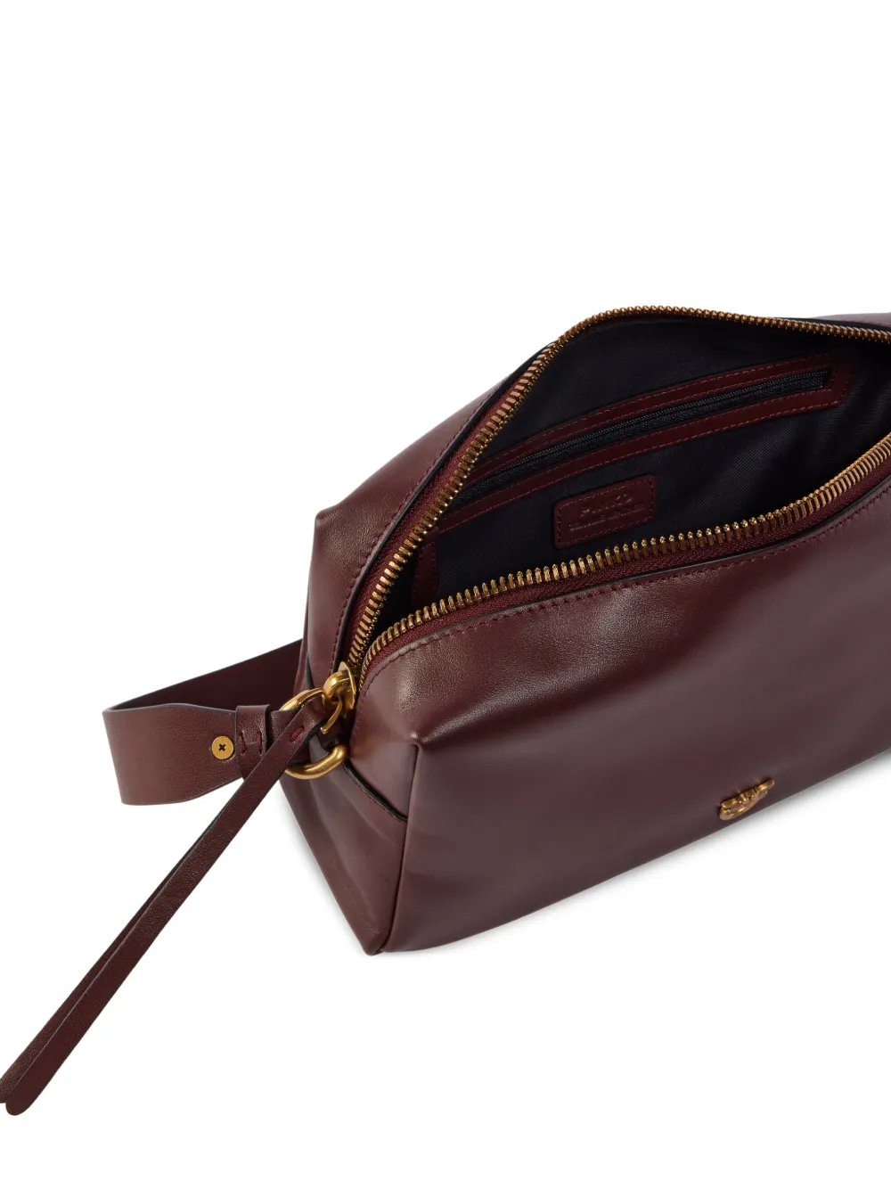 PINKO Medium Boston crossbodytas van nieuw bikerleer Bruin