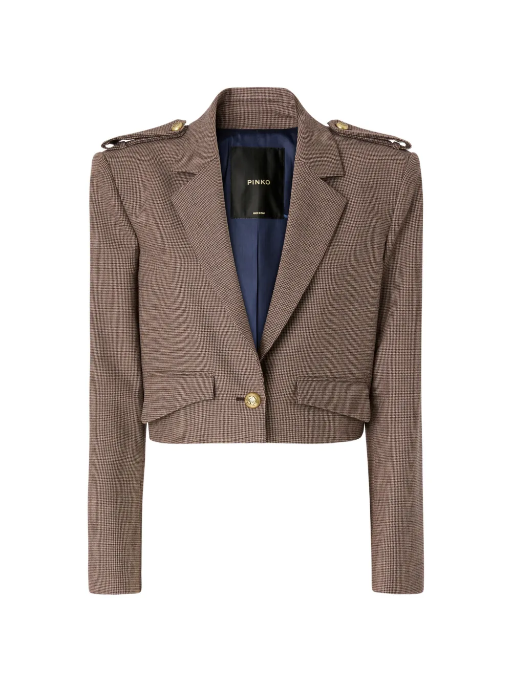 PINKO Giacca crop con motivo pied-de-poule - Marrone