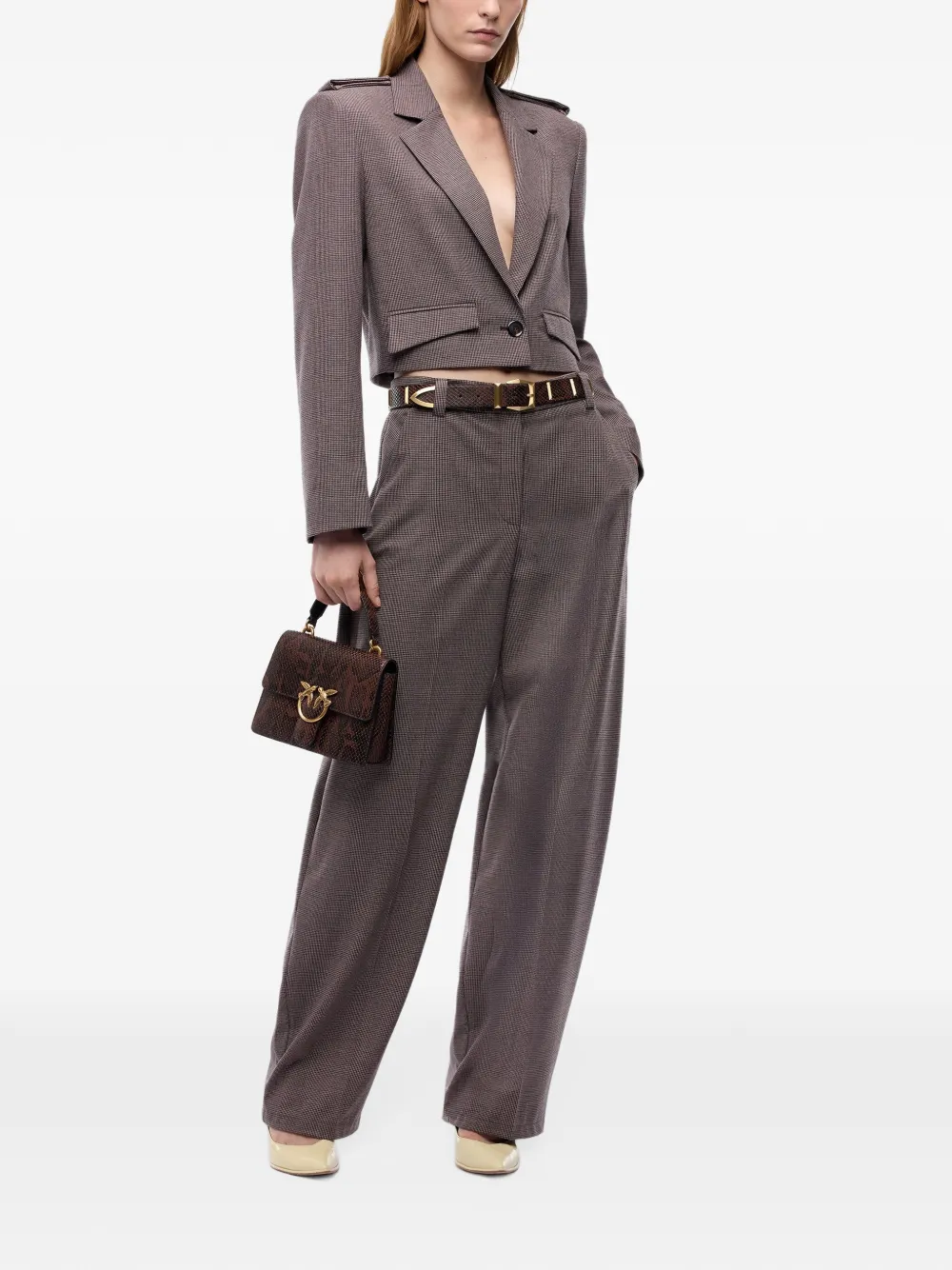 PINKO Jack met pied-de-poule print Bruin