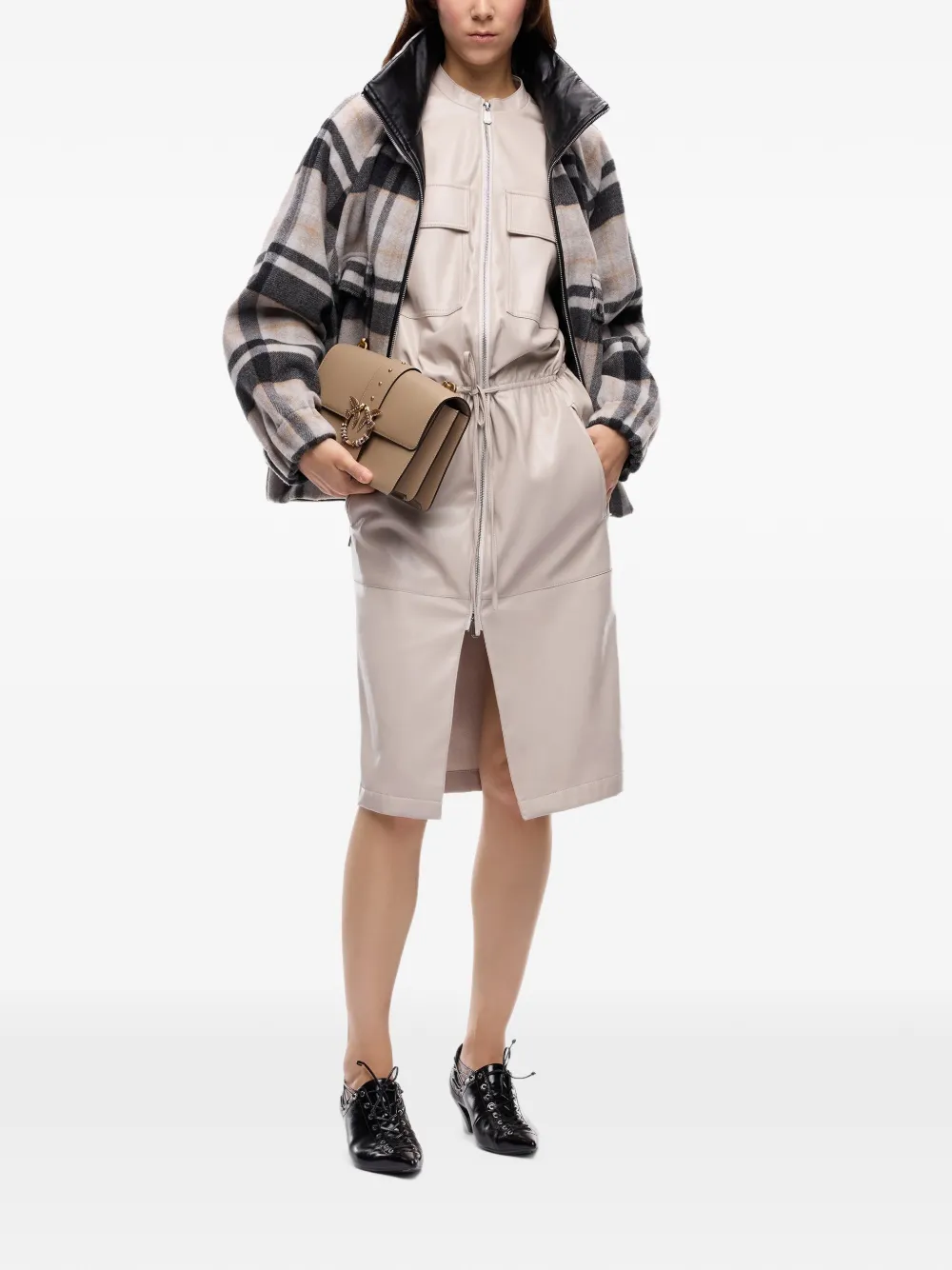 PINKO Jurk met trekkoordtaille Beige