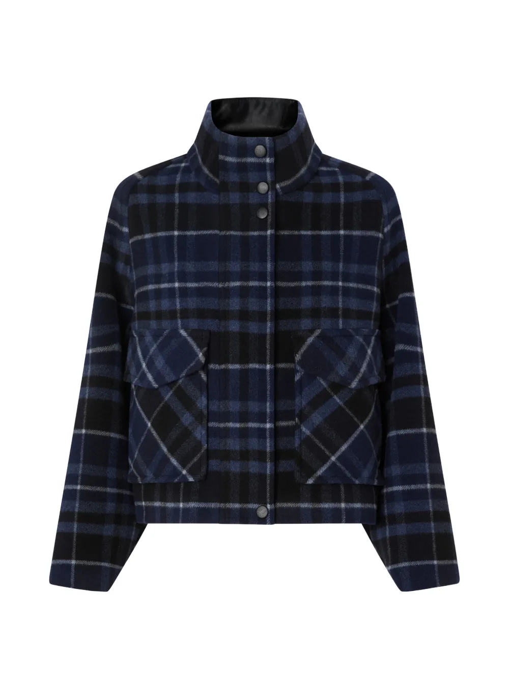 PINKO check-pattern cropped coat - Blue
