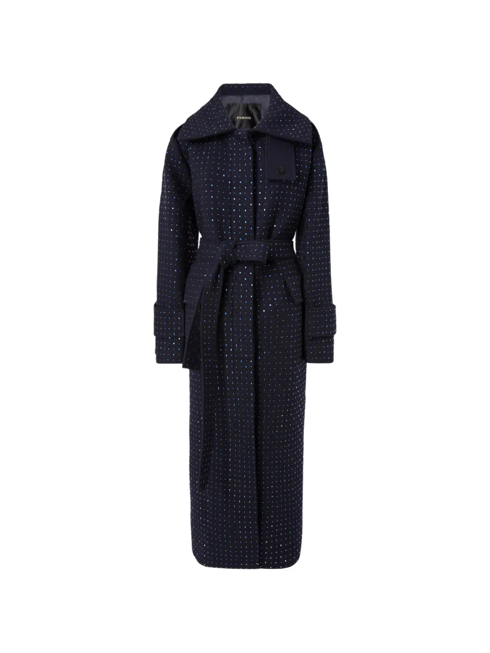 PINKO Cappotto con cintura con strass - Blu