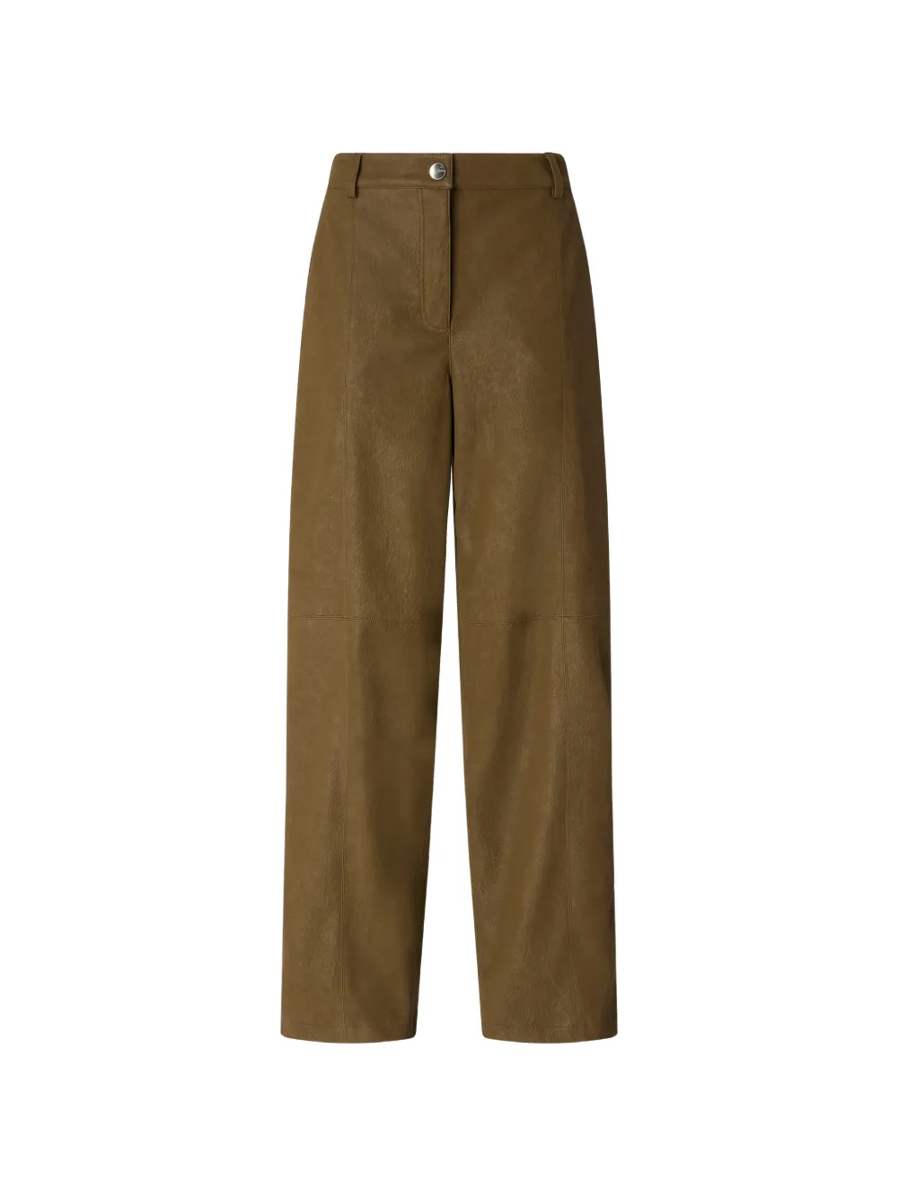 Pinko Textured-finish Wide-leg Trousers In Green