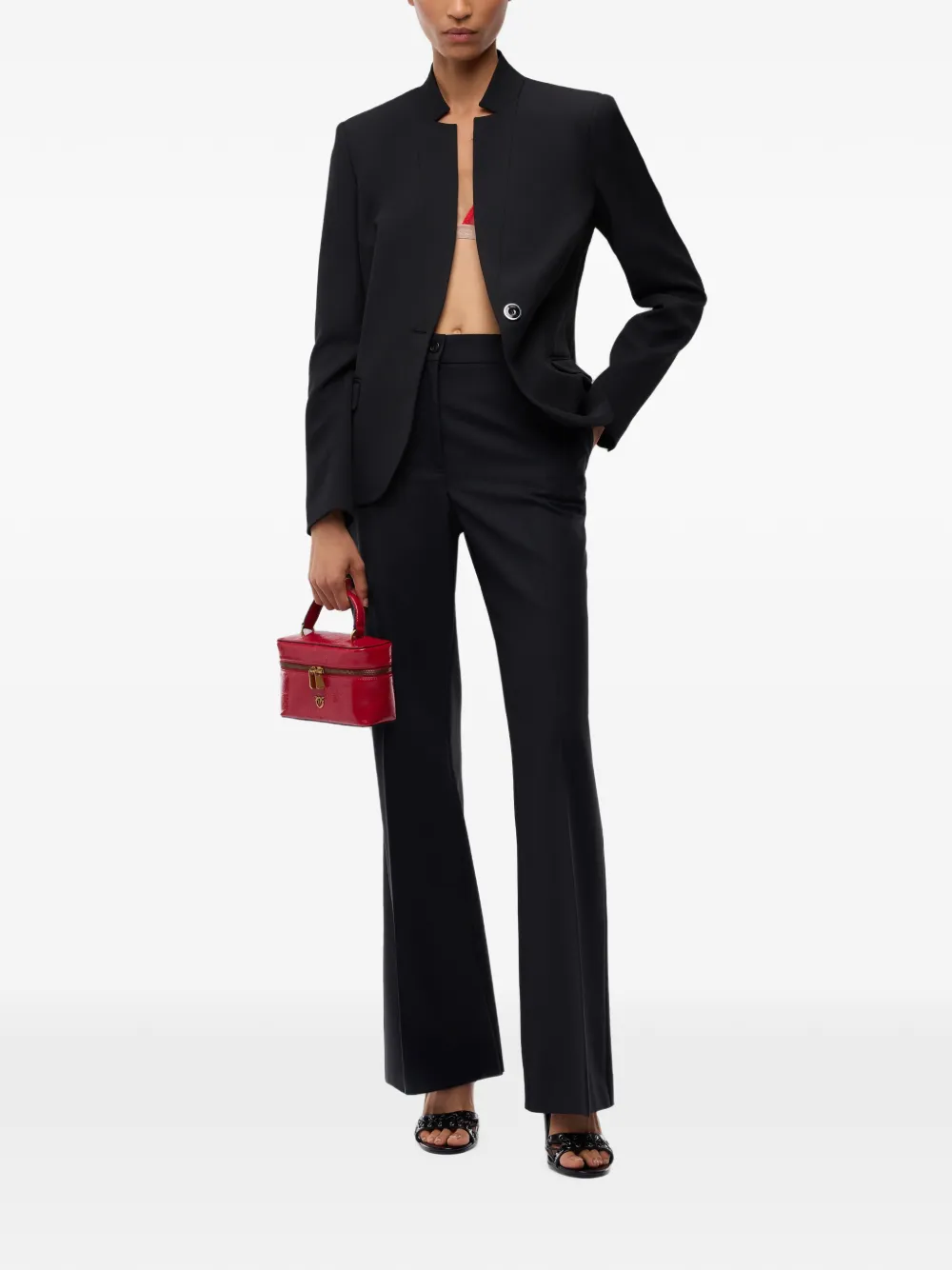 PINKO Blazer met mandarijnkraag en enkele rij knopen Zwart