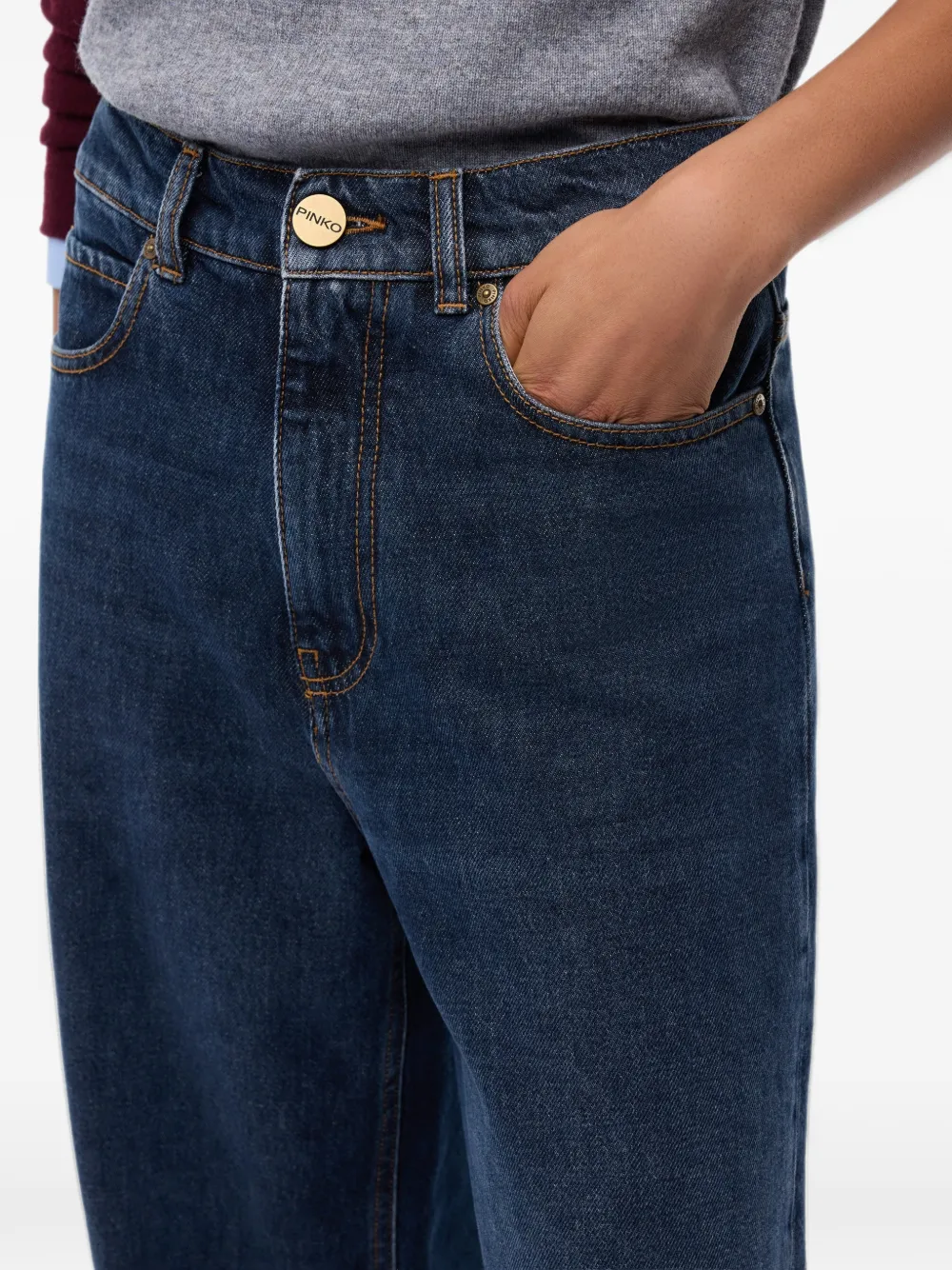 PINKO Jeans met geborduurd logo Blauw